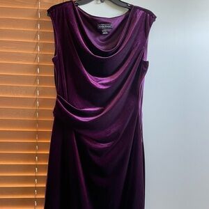 Soft velvet feel deep purple dress
